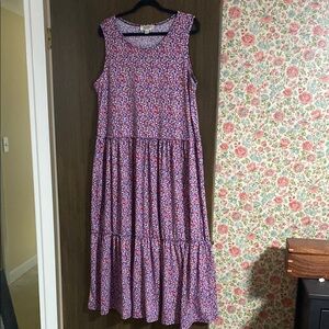 Soho Apparel Pink and Purple Midi Sundress